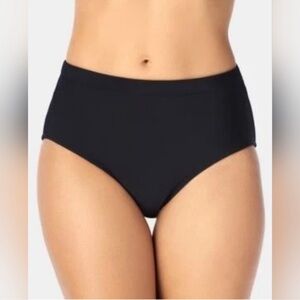 Swim Solutions Basic Swim Brief Bikini Bottoms Midrise Size 8 NEW Black